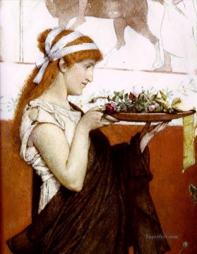 Sir Lawrence Alma Tadema Painting - a votive offering Romantic Sir Lawrence Alma Tadema